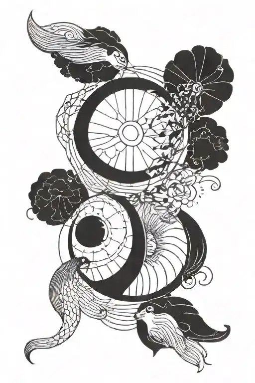 Minimalist Line Sun Moon Gemini Pisces 14