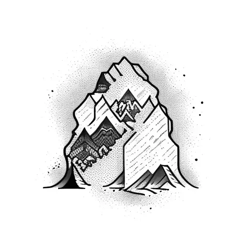 Backpacker And Mountain