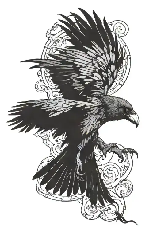 Huginn Raven Fight Stance