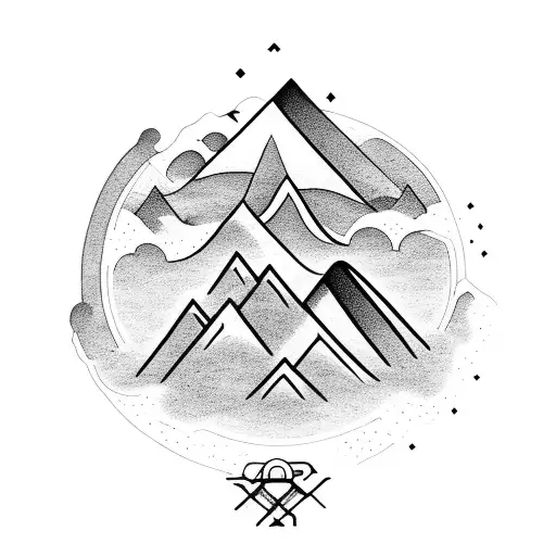 Mountain Landscape With A Cross In The Foreground