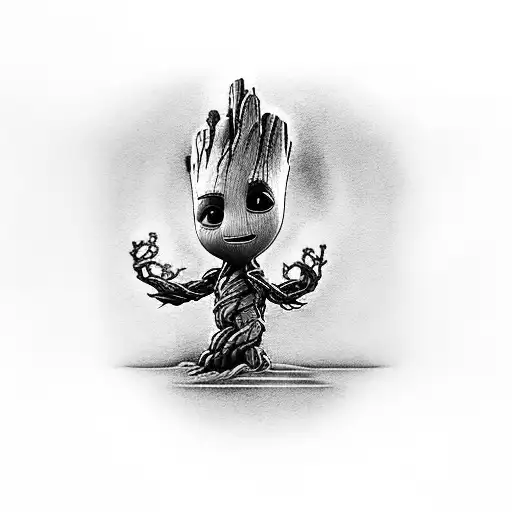Baby Groot Holding Camera