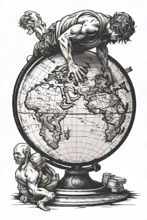 Atlas Leaning On The Globe