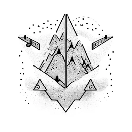 A Mountain Range Made Up Of Coffee Beans With Musical Notes Floating Above