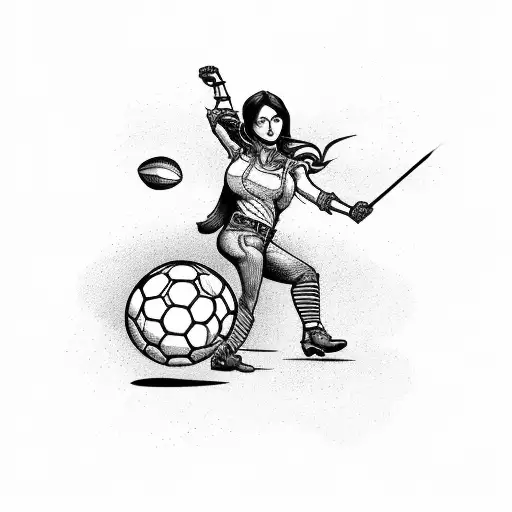 A Sagittarius Adventurer Riding A Soccer Ball Through A Vibrant Argentinean Landscape