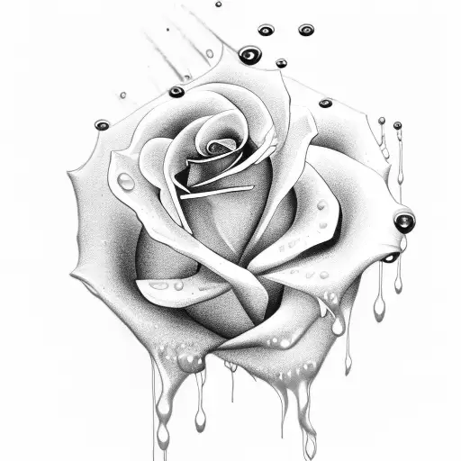 Rose With Dripping Blood