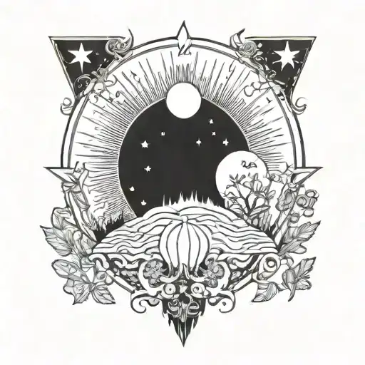 Star Tarot Card Inspired Design Featuring Nature Scene