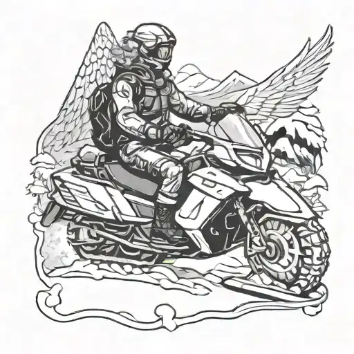 Angel On A Snowmobile Design
