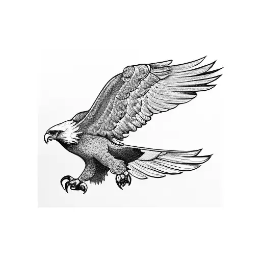 An Eagle Soaring Above A Boxing Ring