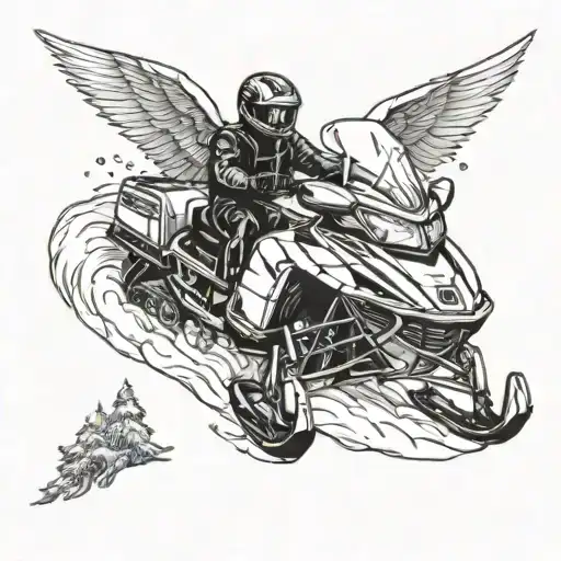 Angel On A Snowmobile Design