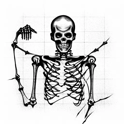 Skeletal Monk On Fire