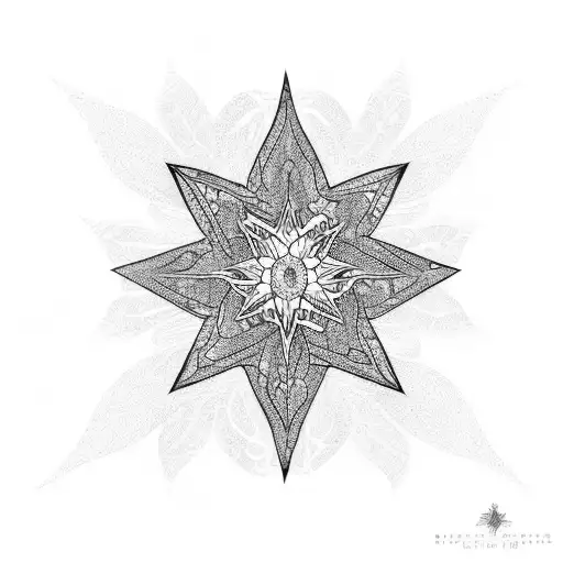 Star Pattern With Plants In Front