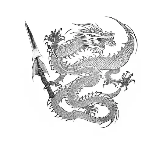 A Dragon Wrapped Around A Sword