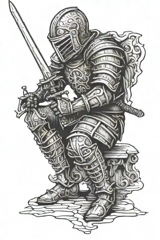 Knight Kneeling With Sword