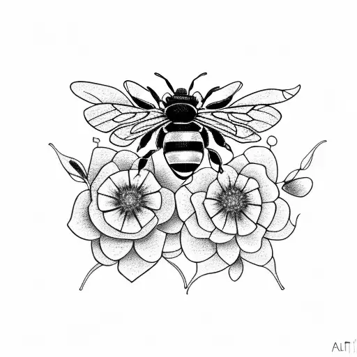 Bees With Flowers A Car Turbo Wood Grain