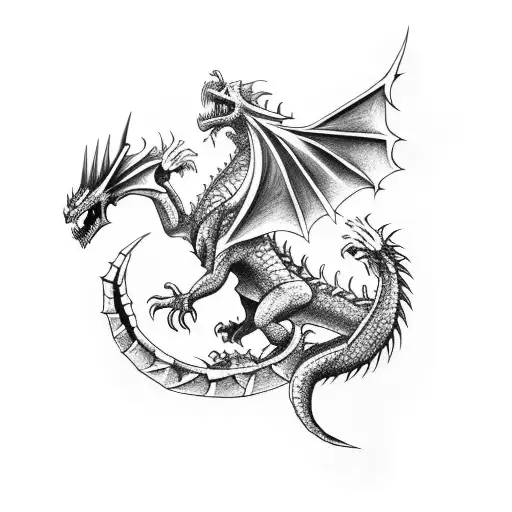 A Fierce Dragon Battling A Knight In A Chessboard Arena