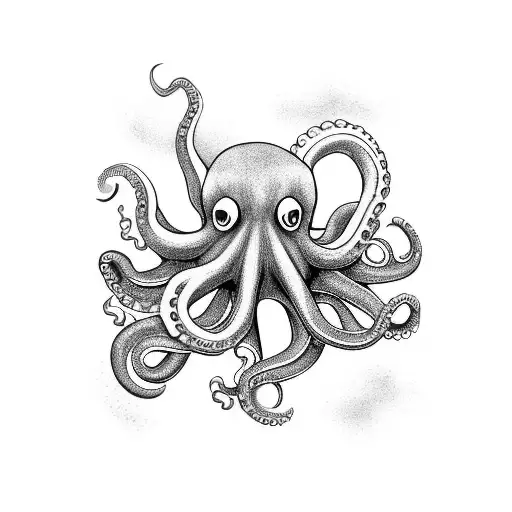 Octopus Skiing Down A Mountain