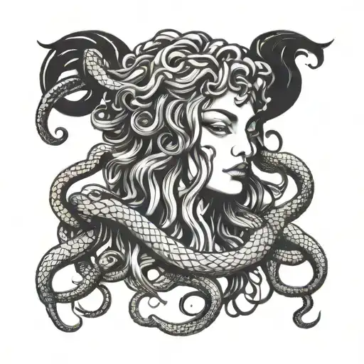 Medusa With Live Snakes Intertwined Within
