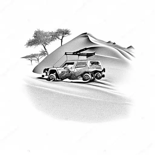 Dakar Rally Car Racing Through The Sand Dunes Of Alula Dessert