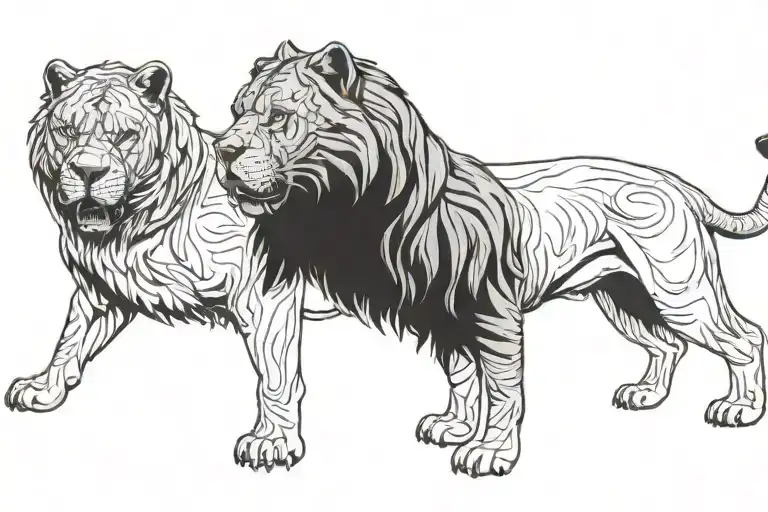 Lion And Cane Corso Dog