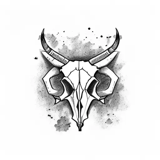 Bull Skull From Sidewith Desert Behind It During Sunset