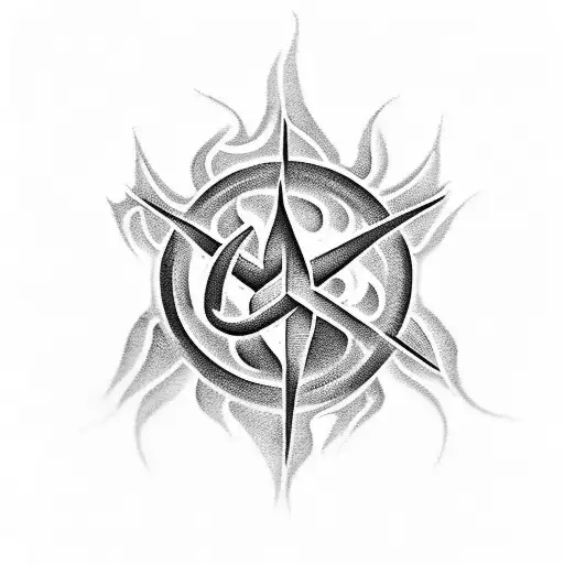 Paramedic Symbol Surrounded By Flames