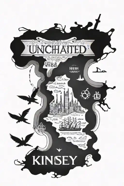 Uncharted Theme Sleeve With Italy And Ireland And The Word Kinsey