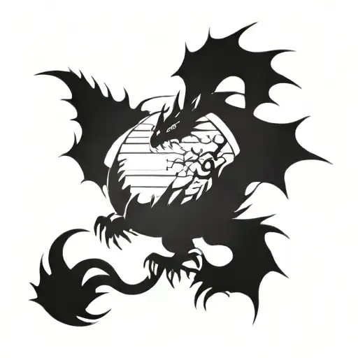 Dragon Going Through The Sun