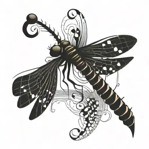 Binary Code Forming The Shape Of A Dragonfly