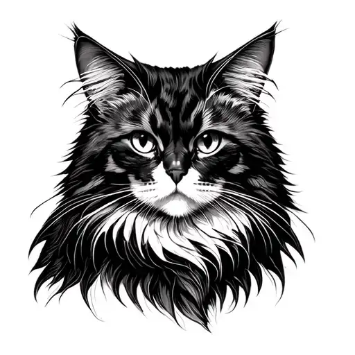 Cat Goth Main Coon Cat Tricolore