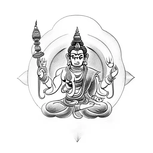 Fight Against Buddhist God Hanuman