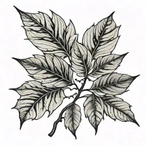 Rowan Tree Leaves Intertwined