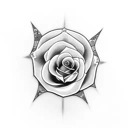 Cross And A Rose With A Snake