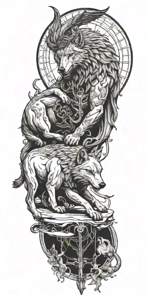 Wolf With Elephant Angel