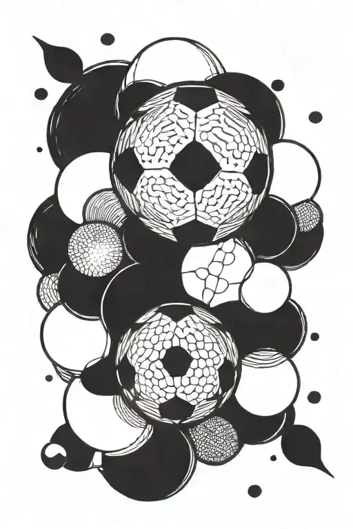 Soccer Ball Surrounded By Symmetrical Circular Pattern