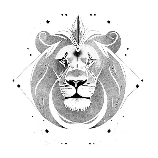 Legtatto That Looks Godt With A Lion And A Woman