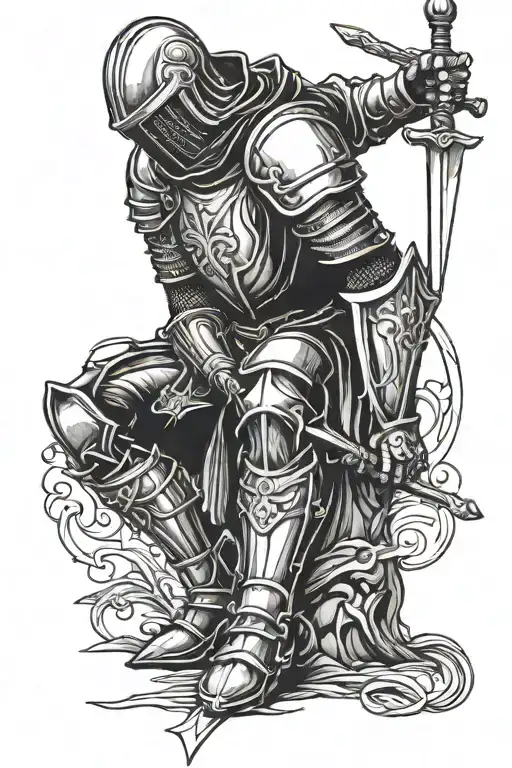 Knight Kneeling With Sword