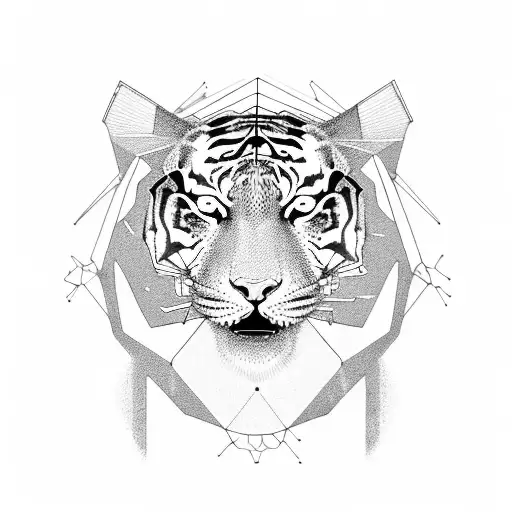 A Futuristic Circuit Board Design Incorporating The Image Of A Tiger