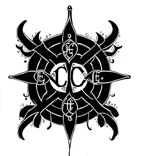 Celtic Cross With Initials O E E H