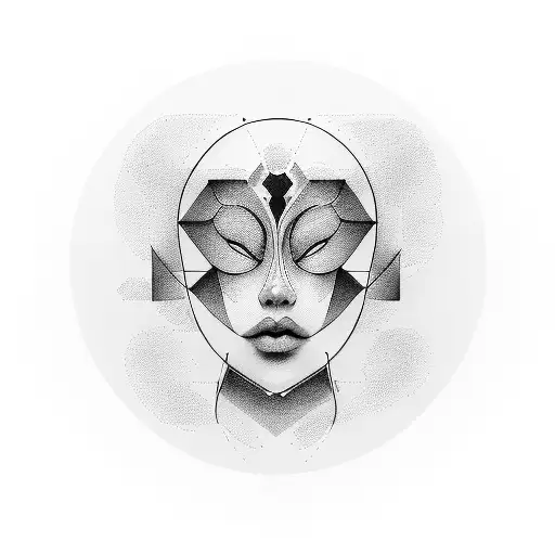 Shadow Of A Human Face In A Circle Ink Blot