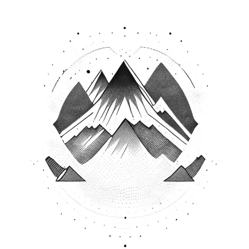 A Silhouette Of A Mountain Range With Sound Waves Emanating From A Guitar