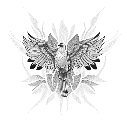 Crow Flying Into A Flower