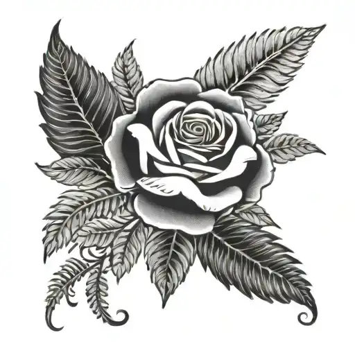 Lancashire Rose With A Silver Fern