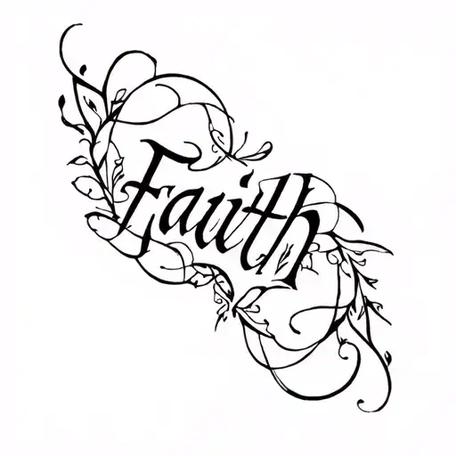 A Tattoo Of The Word Faith