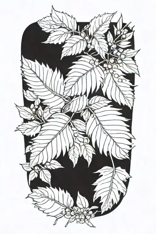 Acacia Leafs And Flowers