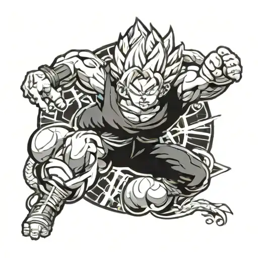 Dragon Ball Inspired Tattoo Featuring A Sports Motif