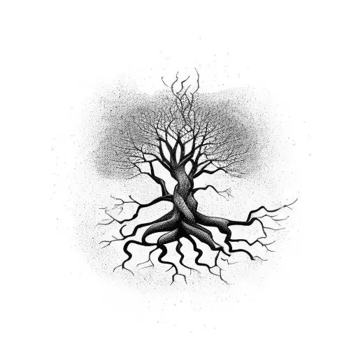 A Tree With Roots Spelling Out The Word 'Trust'