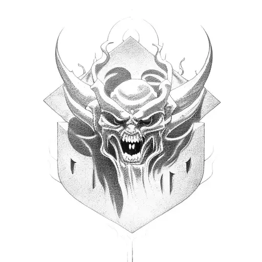 Demon Sitting On A Tombstone