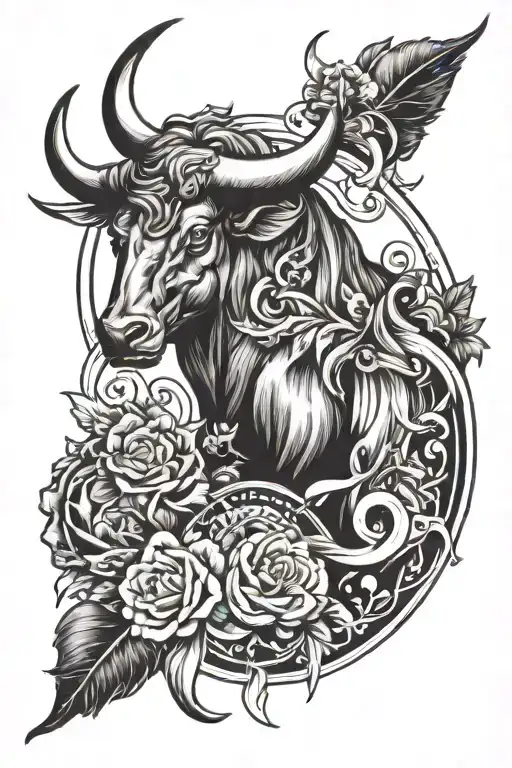 Taurus And Virgo Sign Mixed Together Symbolizing