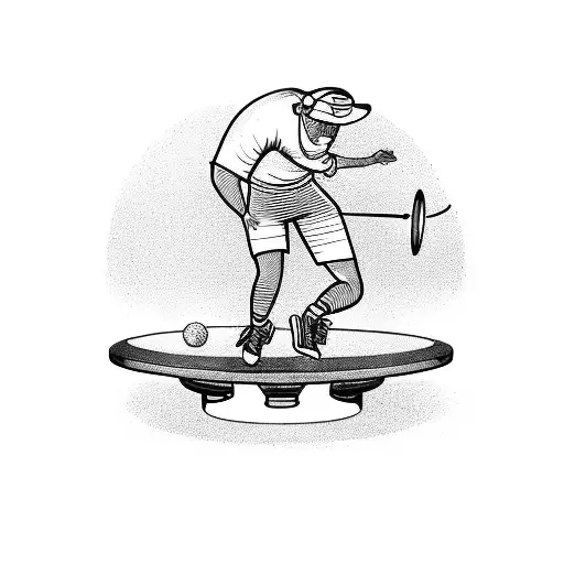 Disc Golf Player Throwing A Frisbee Through A Billiards Table