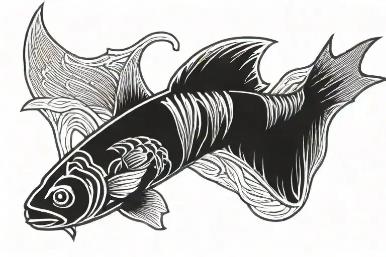 Jesus Fish Swimming Upstream